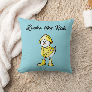 Coussin Caricature du jour pluvieux mignon - "Looks Like R