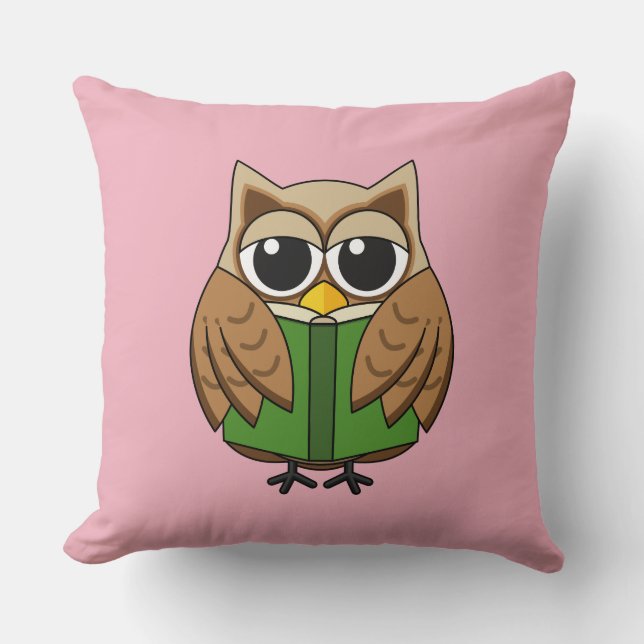 Coussin Caricature du livre de lecture de la Chouette (Recto)