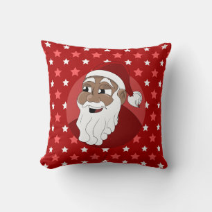 Coussin Caricature du Père Noël noir