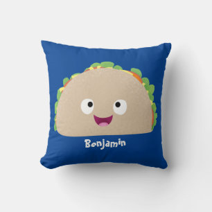 Coussin Caricature joli sourire taco dessin animé