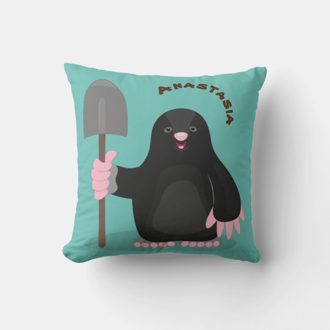 Coussin Caricature mole joyeux (Recto)