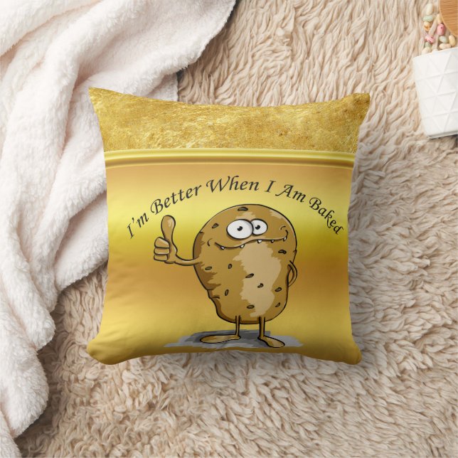 Coussin caricature personnage pomme de terre aux grands ye (Couverture)