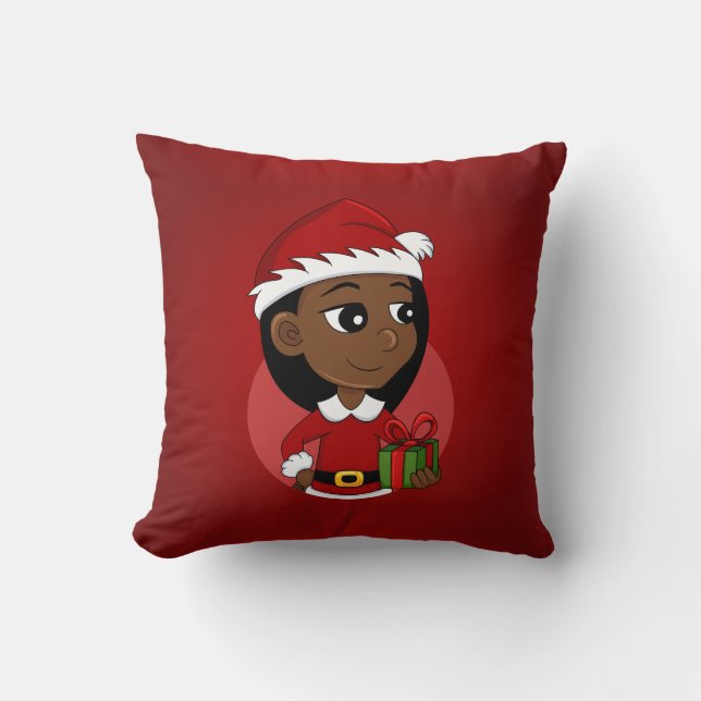 Coussin Caricature pour fille de Noël Lancer l'oreiller (Recto)