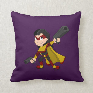 Coussin Caricature pour fille Superhero