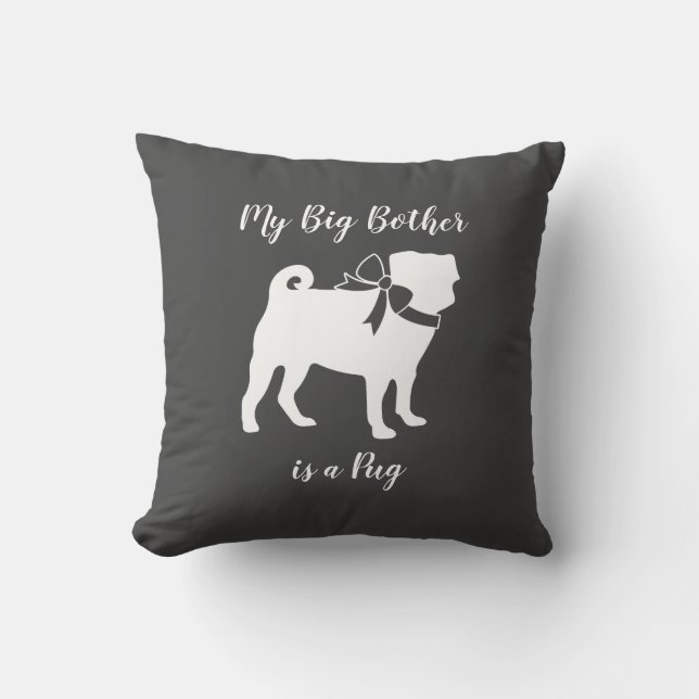 Coussin Carlin Chien Baby shower Gris Chiot Chien Neutre G (Recto)