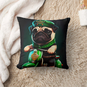 Coussin Carlin Chien Conduite Vélo St. Patrick's Day