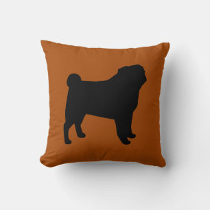 Coussin Carlin noir Silhouette Brûlé Orange   Amoureux des