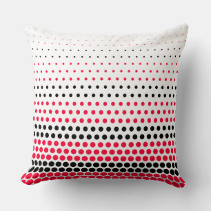 Coussin Carmine moderne rouge et noir Polka point