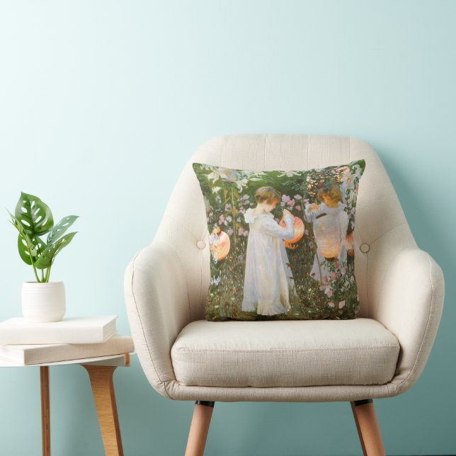 Coussin Carnation, Lily, Lily, Rose Par John Singer Sargen (Chaise)