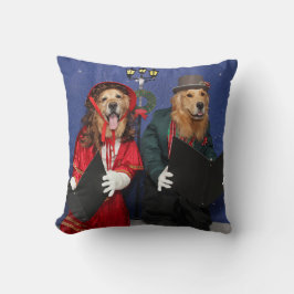 Coussin Carolers de Noël de golden retriever