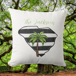 Coussin Caroline du Sud Rayé État Personnalisé Côté Océan