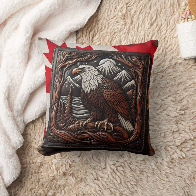 Coussin Carotte En Cuir D'Aigle À L'Air Canadien (Couverture)