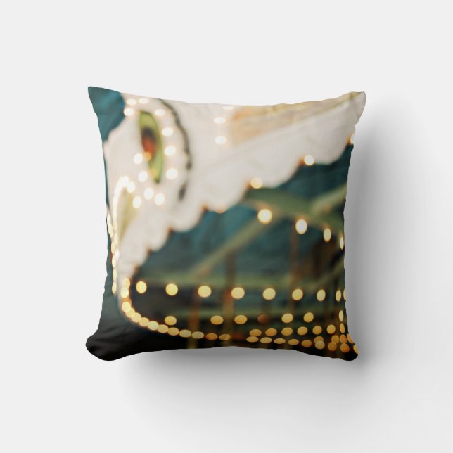 Coussin Carousel Dreams Retro Bokeh Photo Jeu d'oreiller (Recto)