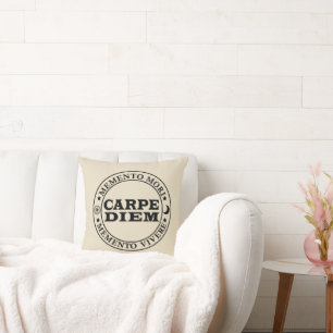 Coussin Carpe diem Saisir le jour Mmenro mori