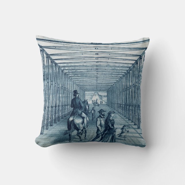 Coussin Carpentersville Illinois Iron Bridge City View 187 (Recto)