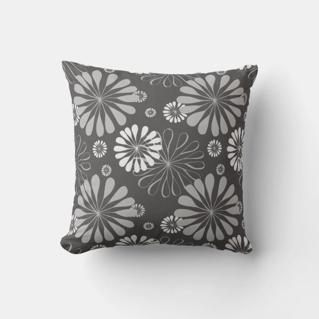 Coussin Carré à motifs floraux monochrome (Recto)