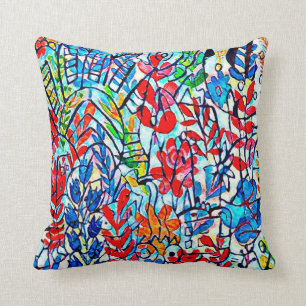 Coussin carré astral fleurs