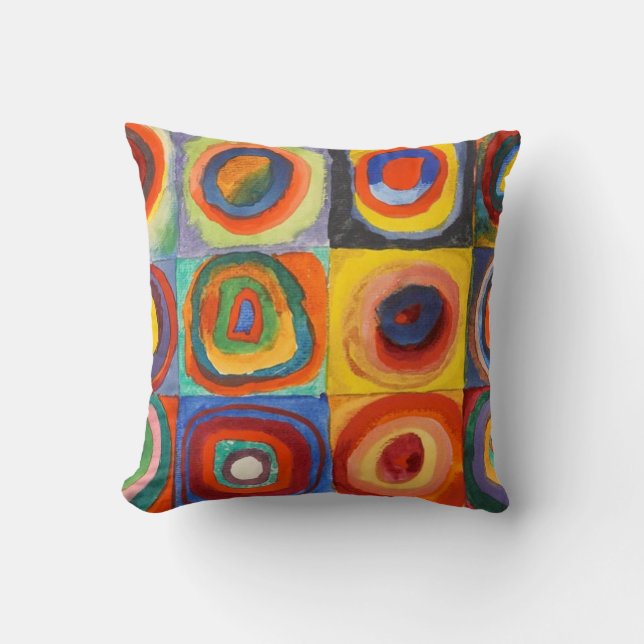 Coussin Carré aux cercles concentrés par Kandinsky (Recto)