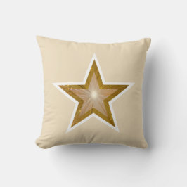 Coussin carré blanc "Gold" Star crème blanche dos
