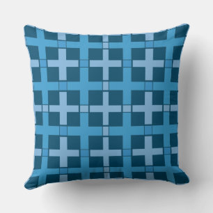 Coussin Carré chèque Motif bleu Turquoise