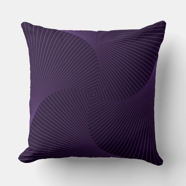 Coussin carré, Conception Spirale Violet (Recto)