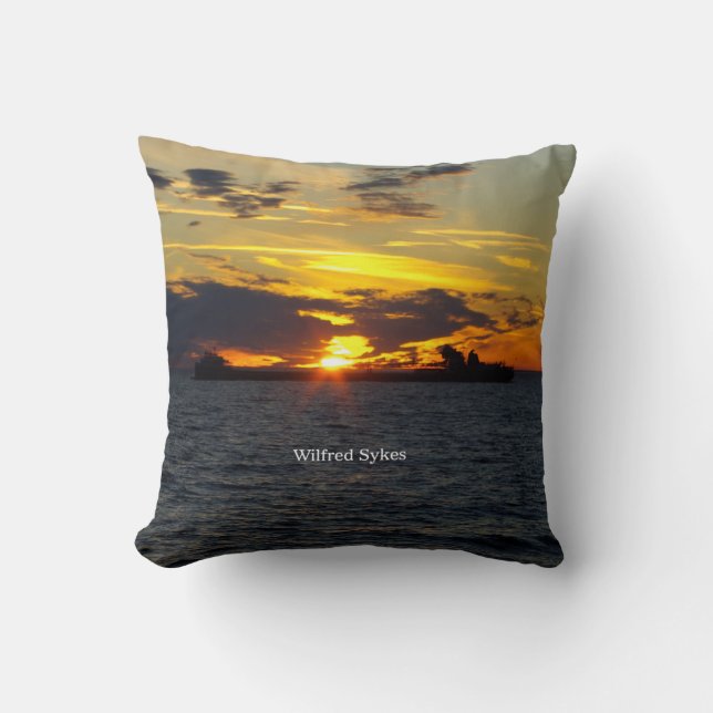Coussin carré de coucher de soleil Wilfred Sykes (Recto)