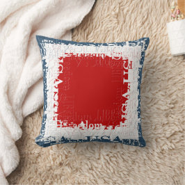 Coussin Carré de liberté patriotique rouge blanc & bleu