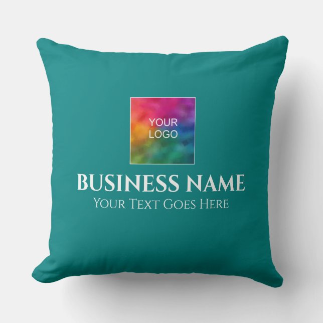 Coussin Carré de logo de société à double face personnalis (Recto)