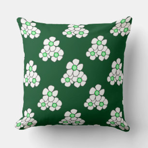 Coussin Carré de marguerite vert