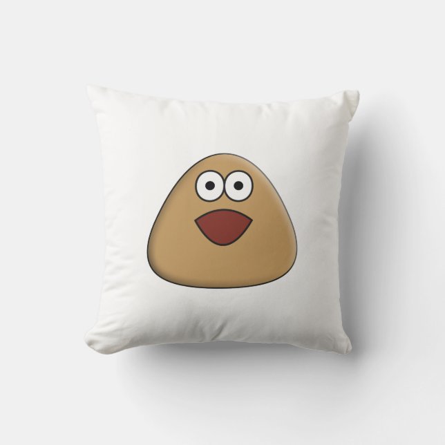 Coussin Carré de Pou Excité et affamé (Recto)