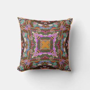 Coussin carré de soie foulard ou mouchoir design motif 