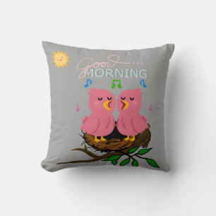 Coussin Carré de Tweeting Birds