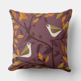 Coussin Carré d'illustrations d'oiseaux