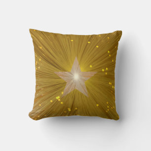 Coussin Carré d'oreiller à jet imprimé Gold Star