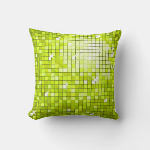 Coussin Carré d'oreiller à jetons Disco Tiles Lime
