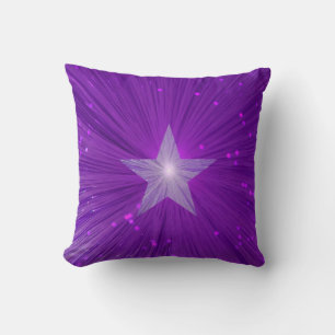 Coussin Carré d'oreiller à lancer imprimé Purple Star