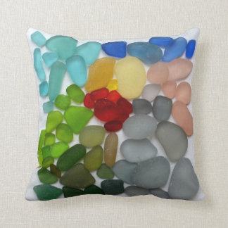 Coussin Carré en verre de photo de poterie de plage de mer
