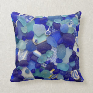 Coussin Carré en verre de photo de turquoise de plage en