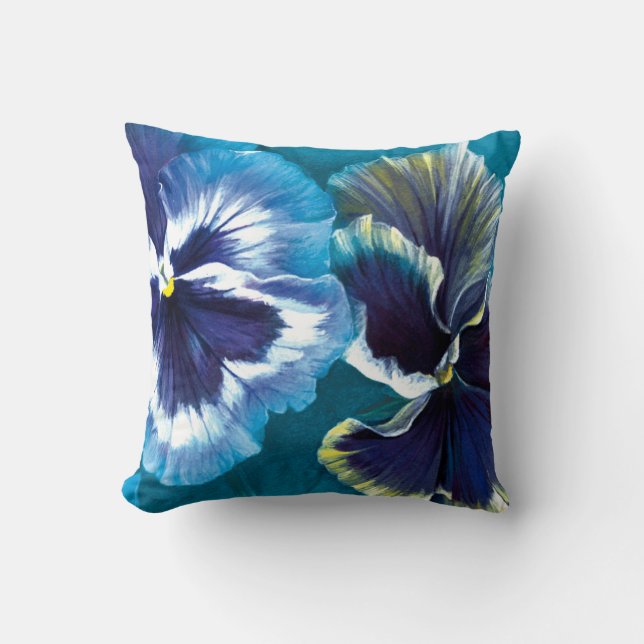 Coussin carré floral de beaux-arts d'étude de (Recto)