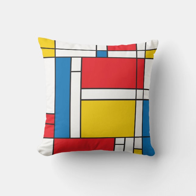 Coussin carré inspiré par Mondrian moderne (Recto)