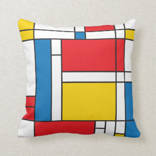 Coussin carré inspiré par Mondrian moderne