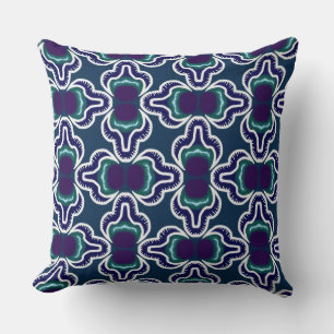 Coussin carré Jimette Design bleu et blanc