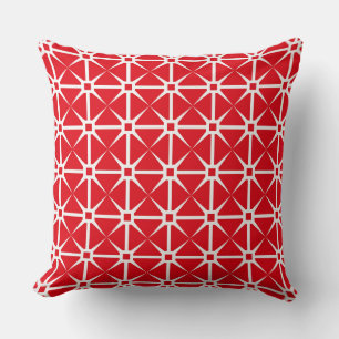 Coussin Carré rouge et blanc et motif étoile
