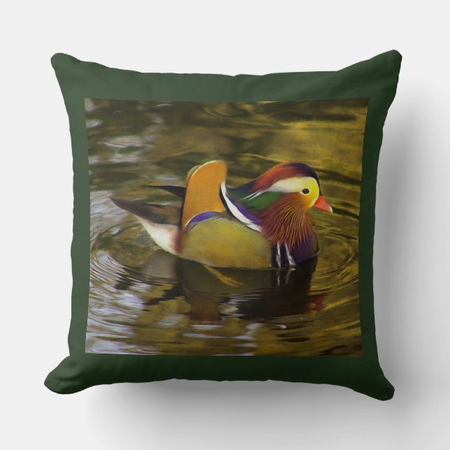 Coussin Carré vert mandarin coloré (Recto)