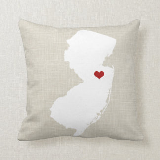 Coussin Carreau 16" de l'État d'origine de New Jersey x