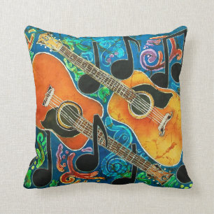 Coussin Carreau 16" de polyester de guitares x 16"