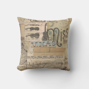 Coussin Carreau 16" de tuba de violon de guitare de
