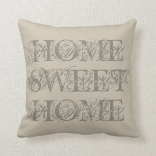 Coussin Carreau à la maison doux de maison beige chique d