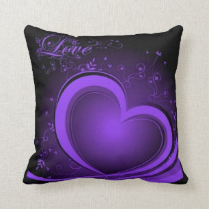 Coussin Carreau abstrait de coeur de pourpre