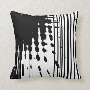 Coussin Carreau abstrait noir et blanc